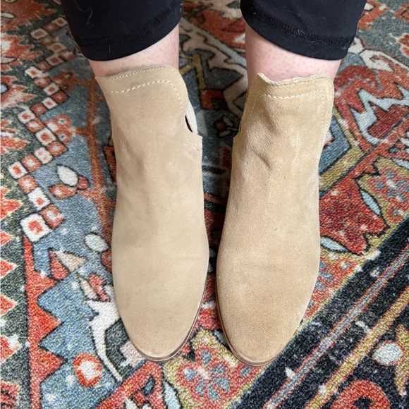 Nude Suede Ankle Boots - Picture 3 of 7